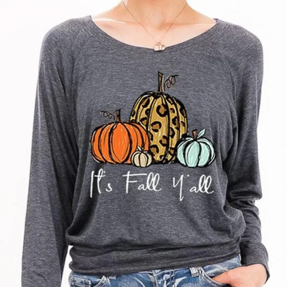 SALE!!!  NWT!!! “It's Fall Y'all” Scoop Neck Lightweight Sweatshirt - Picture 4 of 4